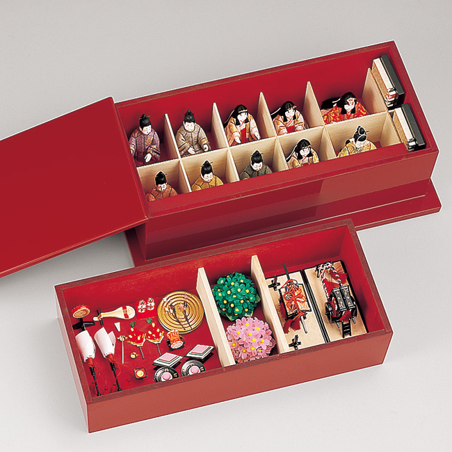 桃園雛十人揃(収納式)