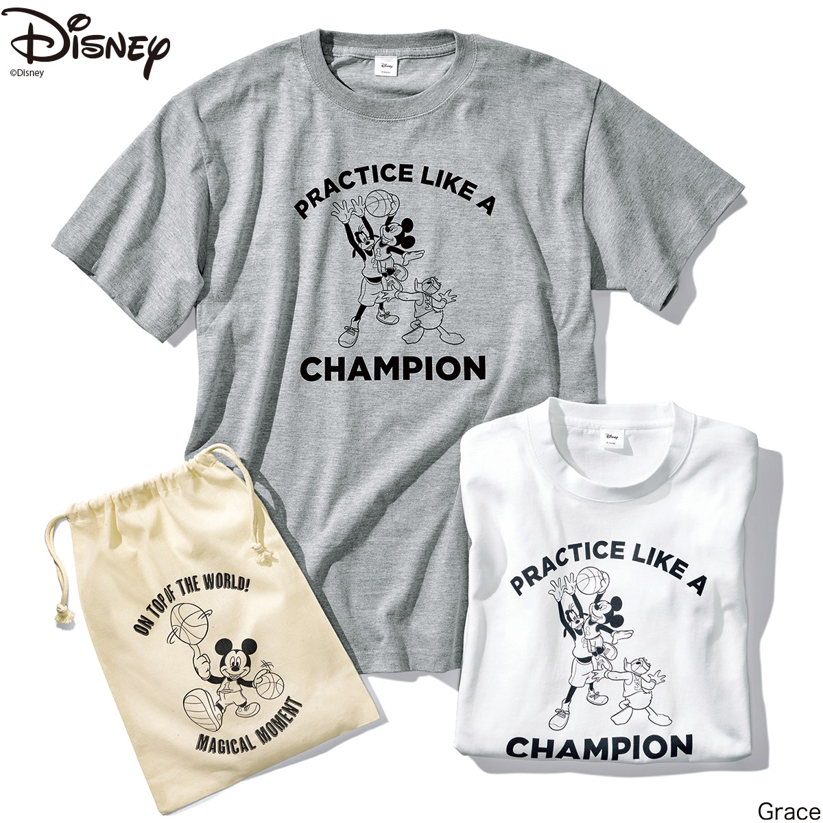 ディズニー バスケットボールプリントtシャツ 2色セット ライトアップオンラインストア