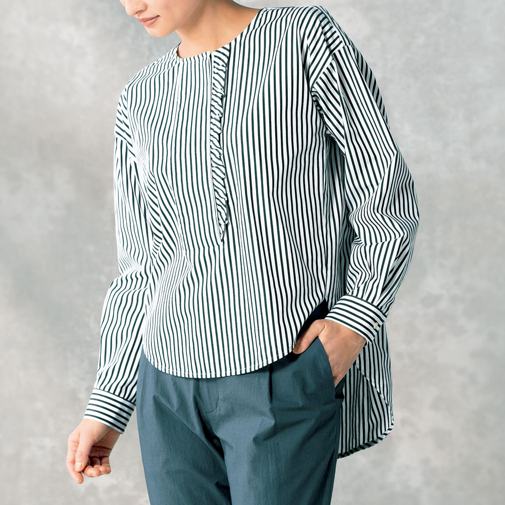 コットンフリルブラウス