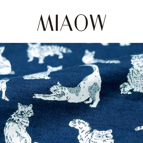 リバティプリントジャージーTシャツ／猫