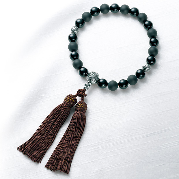 オニキスと彫金念珠／紳士用