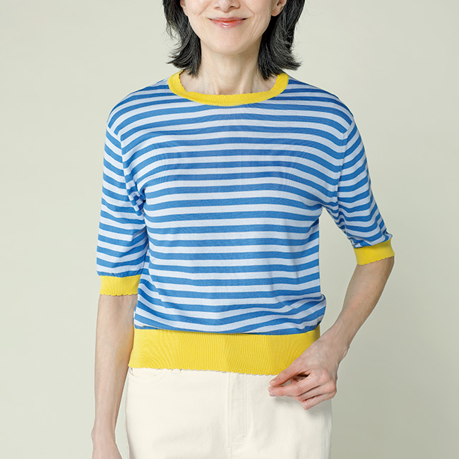 スカラップボーダープルオーバー