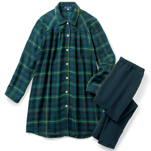 チェック柄起毛ルームウェア