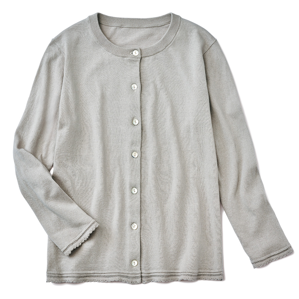 洗える綿麻カーディガン