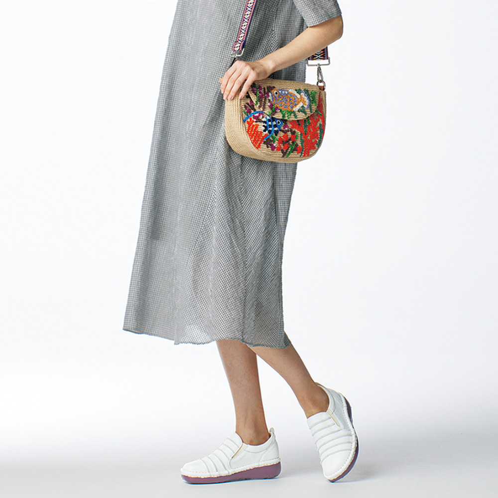 パッチワークレザースリップオン