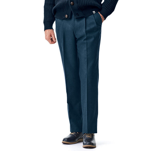 新･大人の真定番･洗えるツイードヘリンボーン撥水スラックス