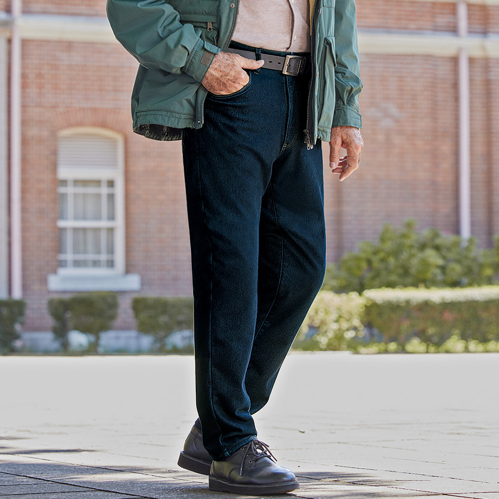 すごく伸びて暖かな起毛裏地付きイージーパンツ