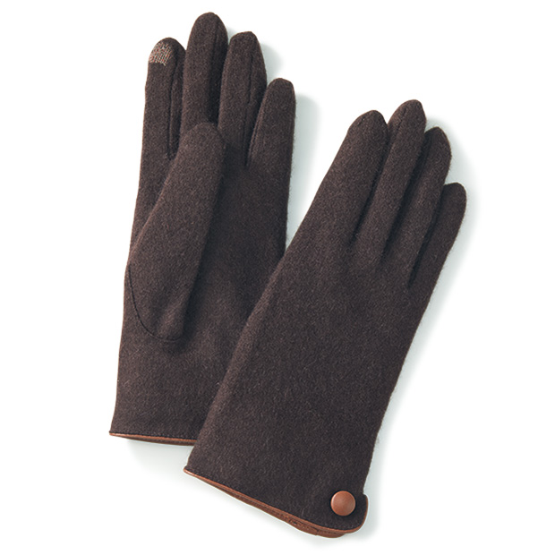 レザーアクセント･カシミヤグローブ
