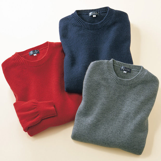 カシミヤクルーネックプルオーバー