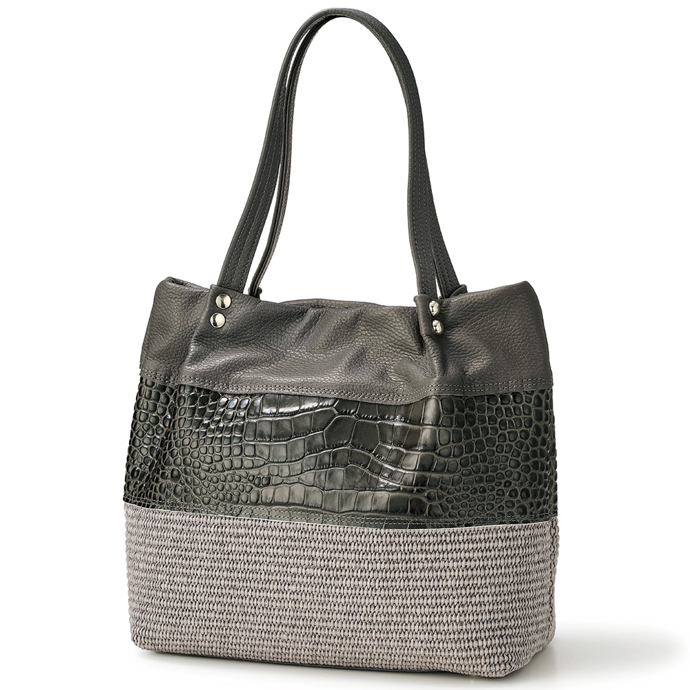 異素材使いハンドバッグ