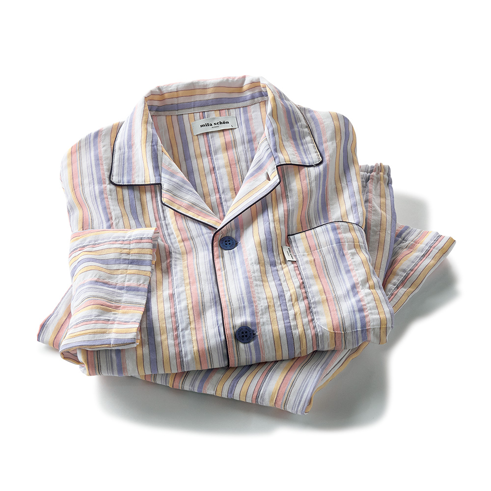 ダブルガーゼシャーリング･テーラーパジャマ