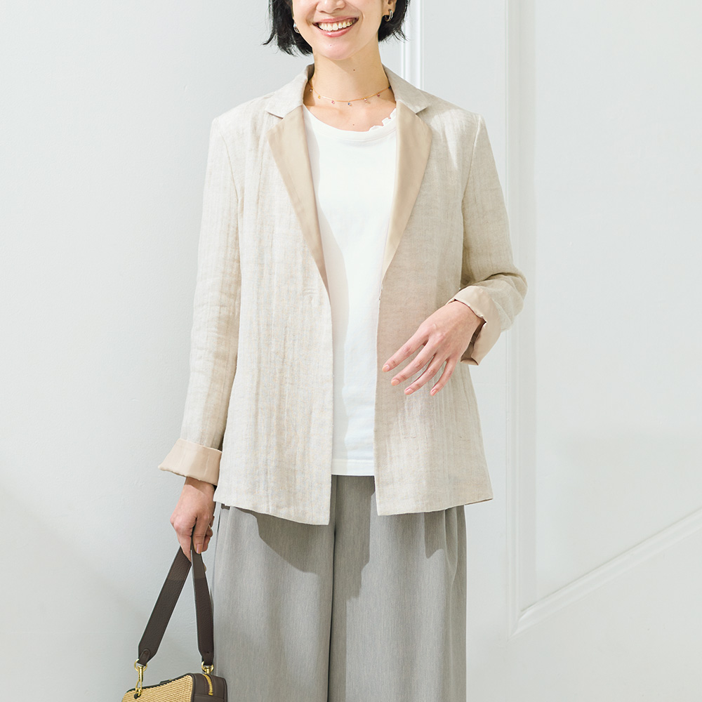 リネンコットンガーゼのジャケット