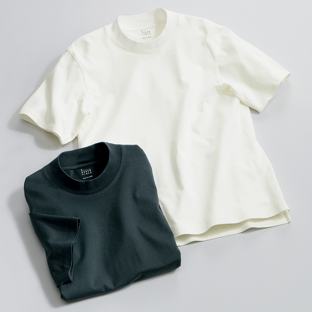 ジャケットに合うドレス仕立ての半袖Tシャツ