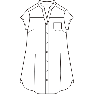 リネングレンチェックロングシャツ