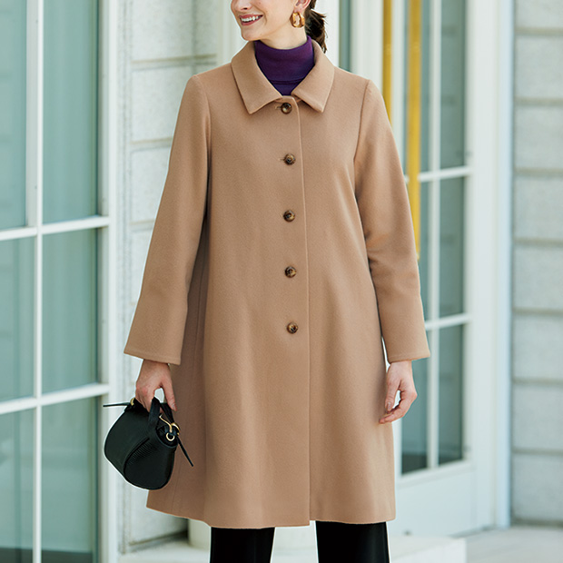 イタリア製生地ピュアカシミヤロングコート