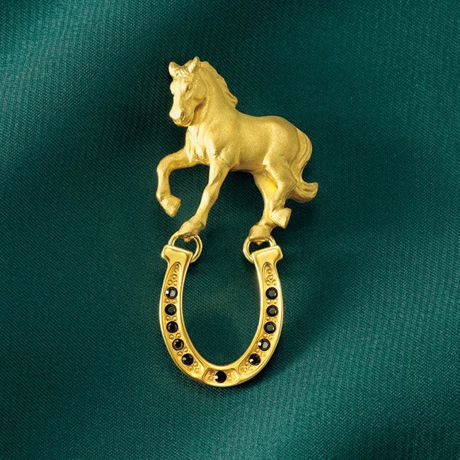 宮本商行 銀製眼鏡ホルダー 馬 純金仕上げ ライトアップオンラインストア