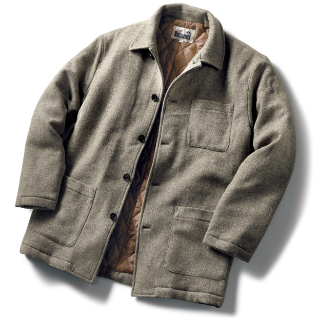 英国羊毛ヘリンボーン織りカバーオール