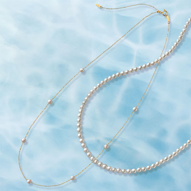 伊勢志摩産アコヤベビーパールK18ステーションネックレス