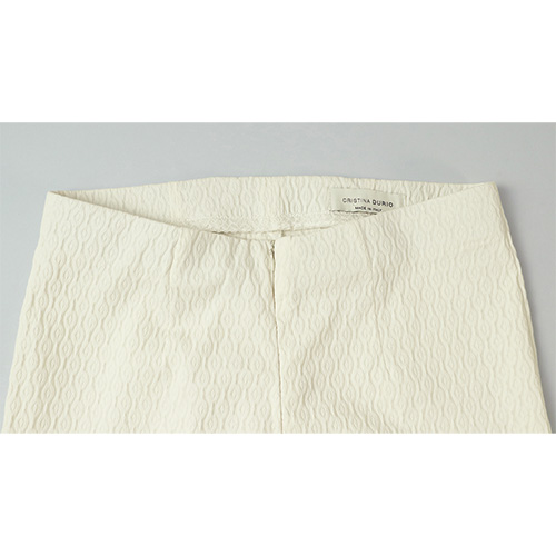 コットン混ジャカードストレッチパンツ