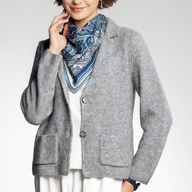 アルパカ混･ソフトニットジャケット