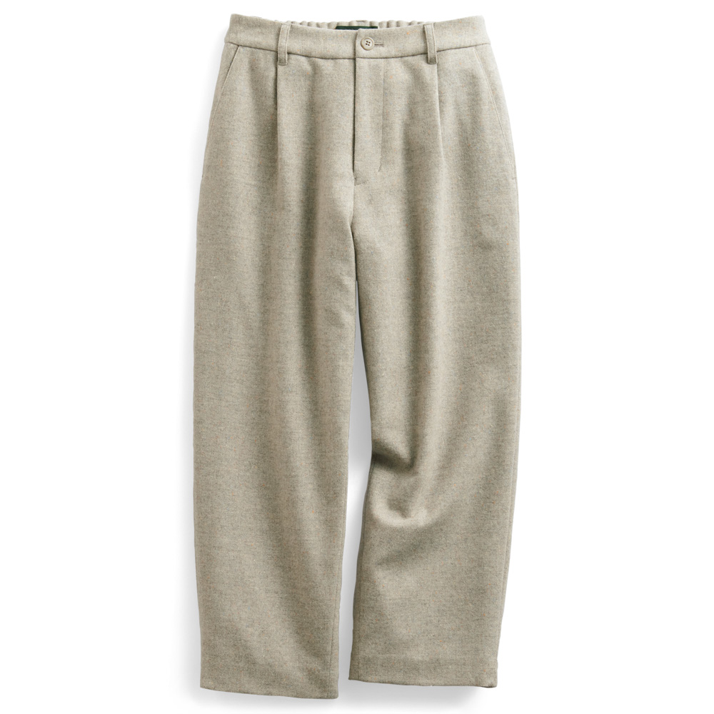 ウール混ツイードクロップドパンツ