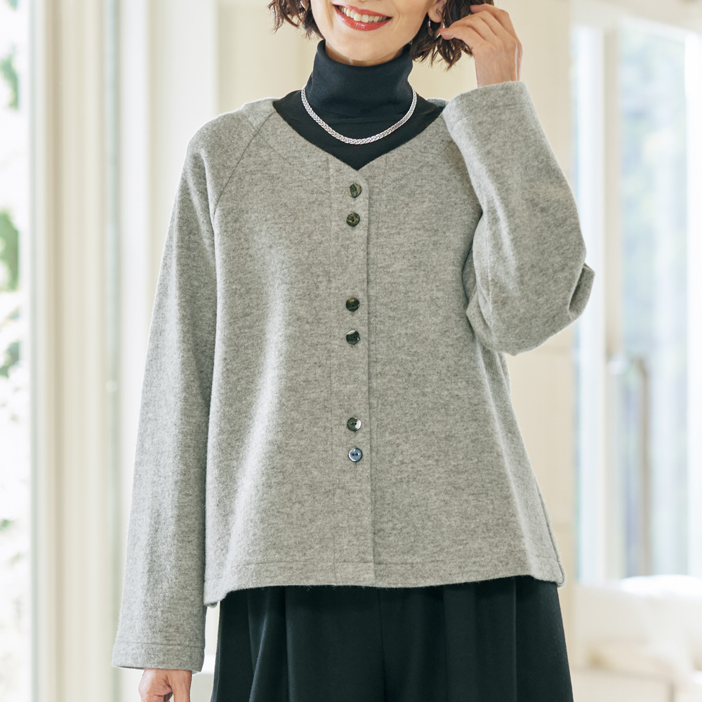 ウール天竺のカーディガンジャケット