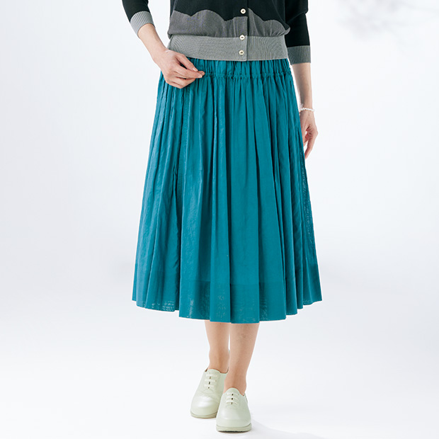 切り替えギャザースカート