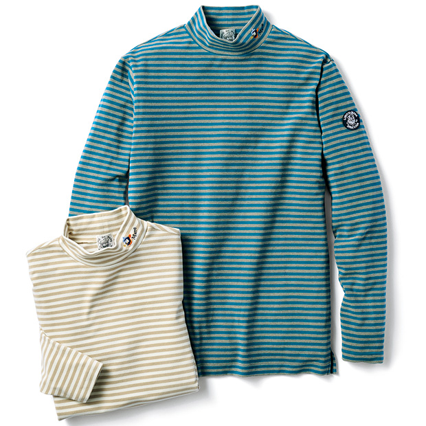 吸湿発熱ボーダープルオーバー