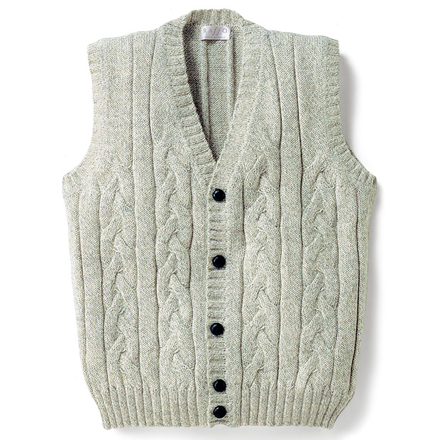 アルパカ･ケーブルベスト／男女兼用