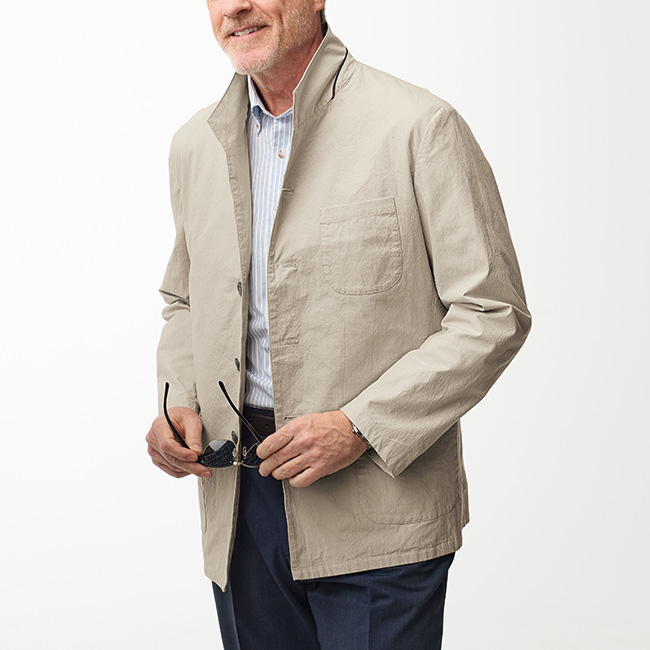 コットンリネンのトラベルジャケット
