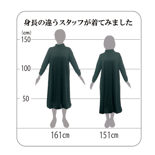 リネアフレスコ ウール混ポンチ・ボトルネックワンピース | ライト