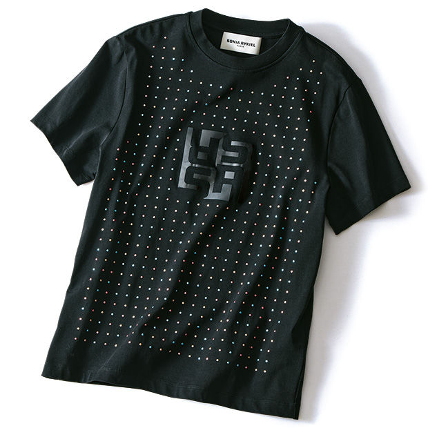 ラミネートプリント･マルチカラードットTシャツ