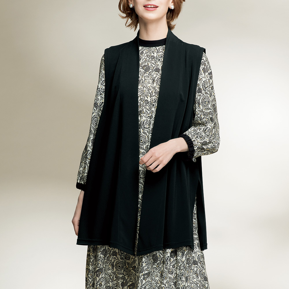 脇ボタン着流しベスト