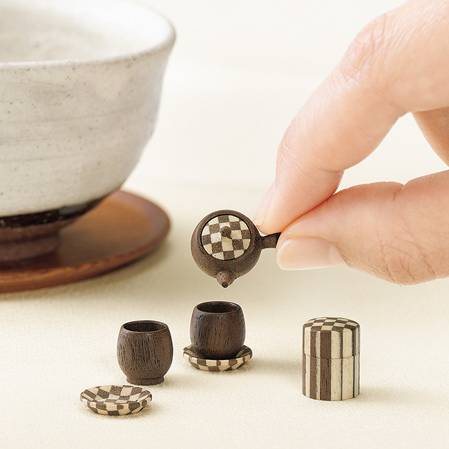 寄木細工の豆茶器