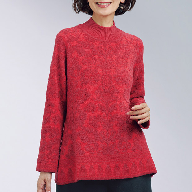 ブークレジャカードハイネックプルオーバー