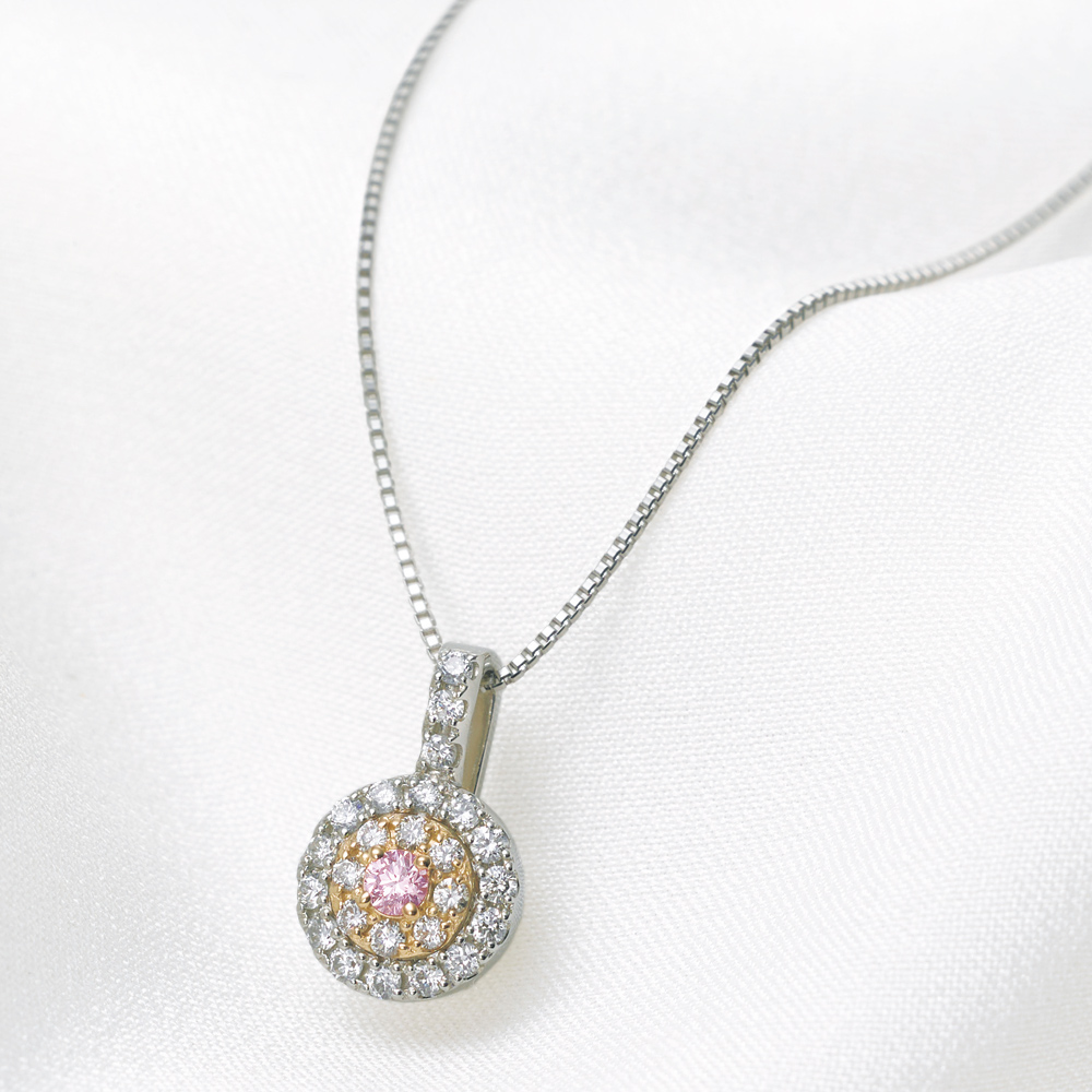 K18 ピンクダイヤモンド ネックレス-