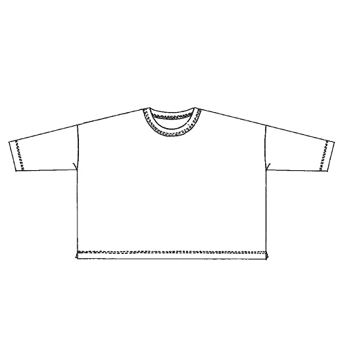 ベルギーリネン七分袖Tシャツ