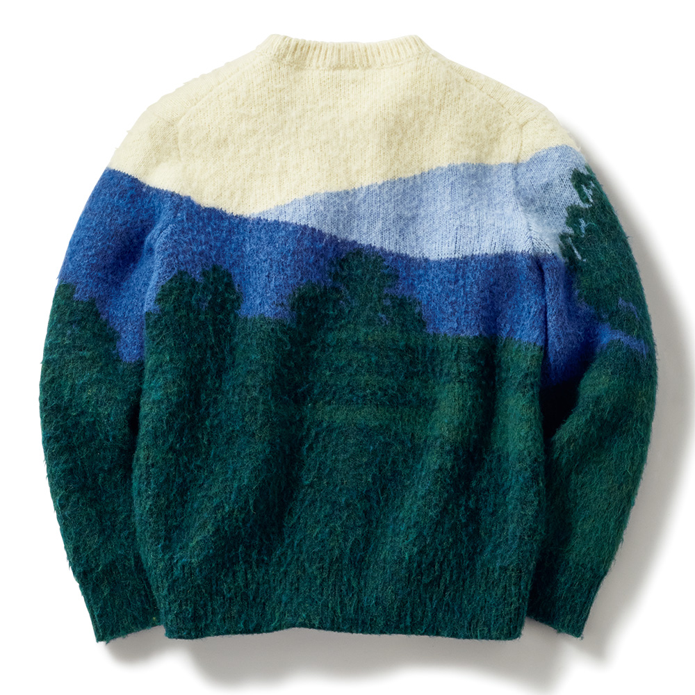 ウールアルパカ混ジャカードセーター