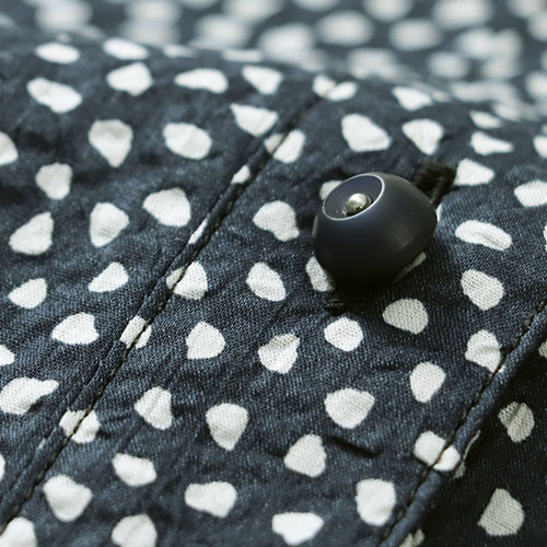 綿ミラクルウェーブ変形水玉柄ブラウスジャケット