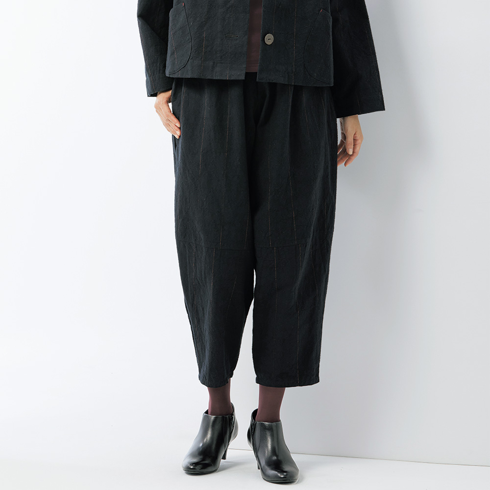 綿絣デザインパンツ
