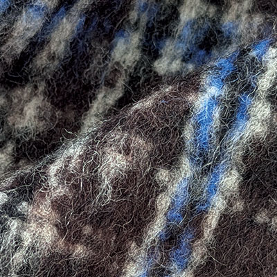 モヘヤ混シャギーチェックコート