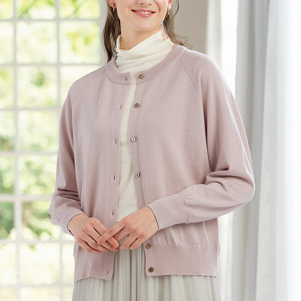 ウォッシャブルウールカーディガン