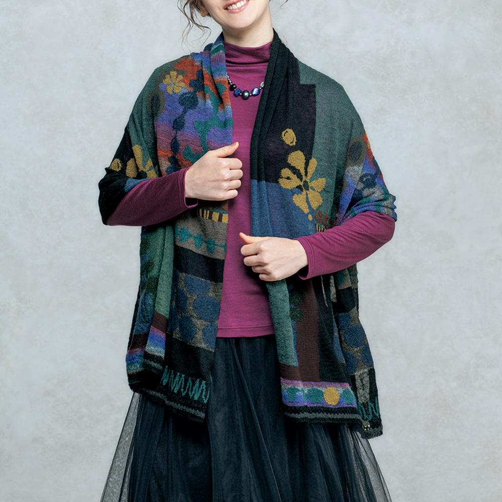 モヘヤ混ジャカードビッグストール