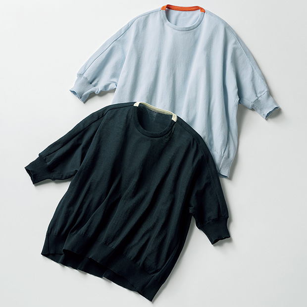 バイカラーバックネックプルオーバー