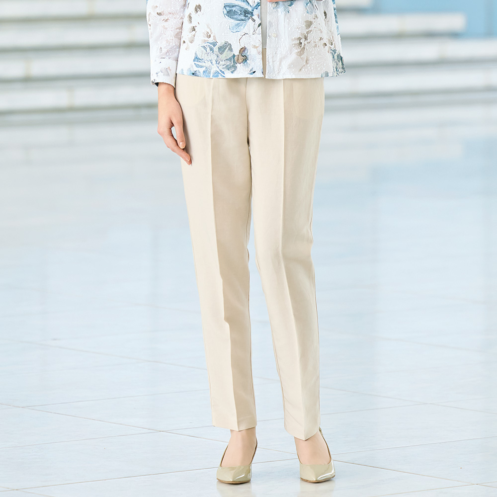 リネン混パンツ