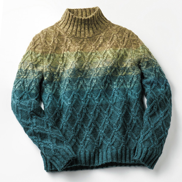 ウール混グラデーションモックネックセーター