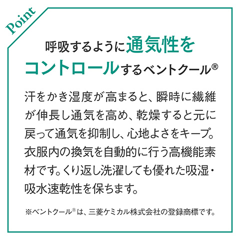 ベントクールハイネック七分袖チュニックTシャツ／2色セット
