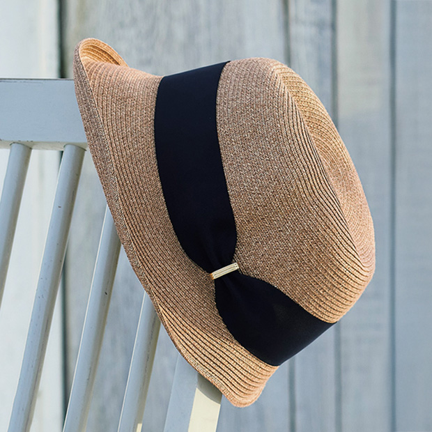 ペーパーフェミニンリボン付クローシュ