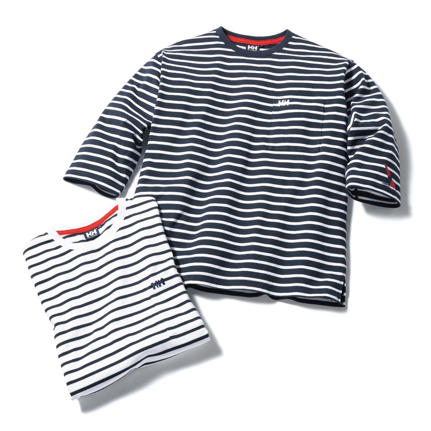 ヘリーハンセン 七分袖ボーダーtシャツ 2色セット 男女兼用 ライトアップオンラインストア