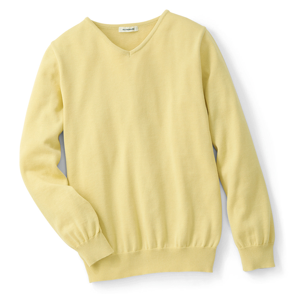 コットンシルク・Vネックプルオーバー